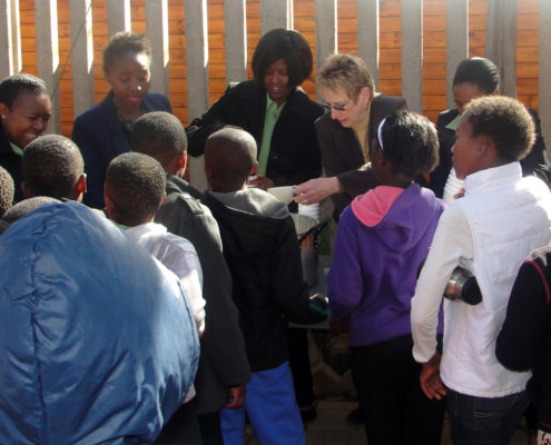 CSIR ICC staff serving soup.