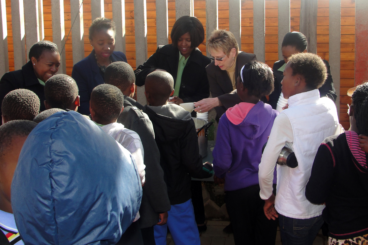 CSIR ICC staff serving soup.